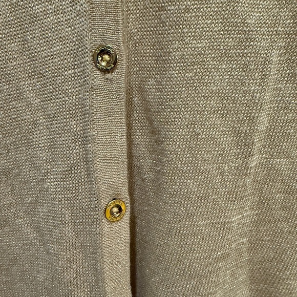Lilly Pulitzer Gold Metallic Button-Front Cardigan Sweater – Size S - Picture 4 of 12